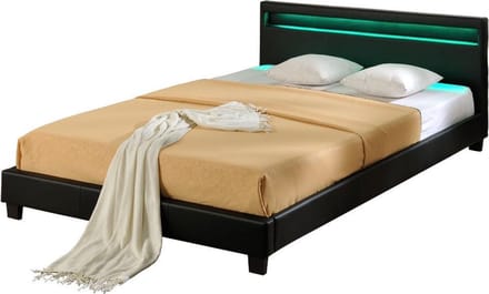 LED - Ledikant Parijs - incl. bedbodem 140x200cm zwart