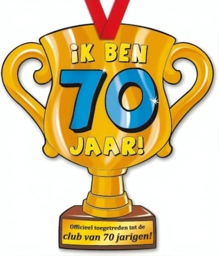 Paper Dreams Trofee Ik Ben 70 Jaar! 33 Cm Karton Goud