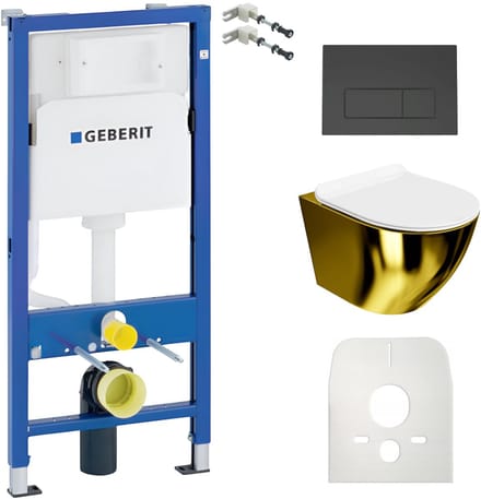 LAVITA complete toiletset Sofi Slim goud White randloos zwart