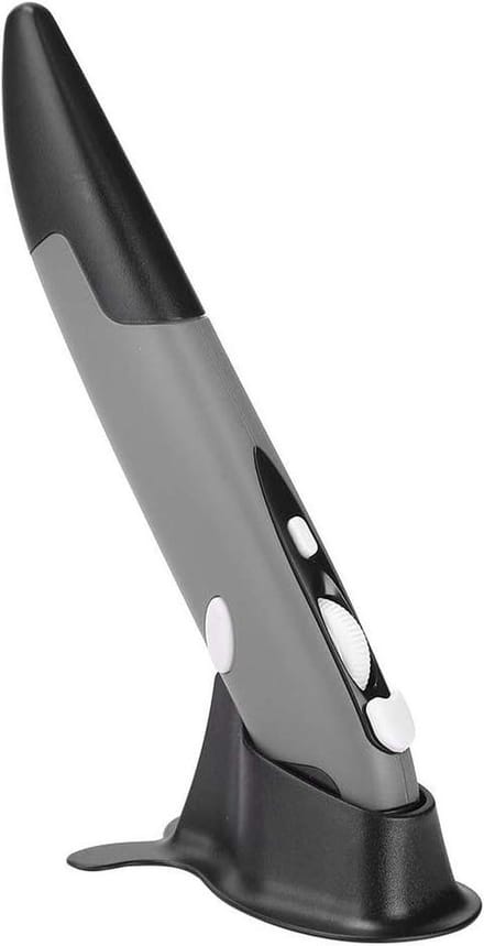 Pen Muis - Verticale Muis - Productief Werken - Ergonomisch Ontwerp - 10 Meter Bereik - Grijs