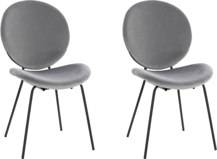Clive-Stoel - Set van 2 - Grijs Velours