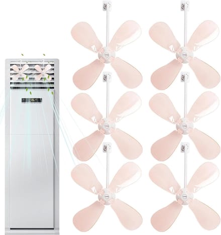 Airconditioner Deflector - Windscherm Ventilator - Tochtvrij Koelen - Universele Pasvorm - 6 Stuks - Roze