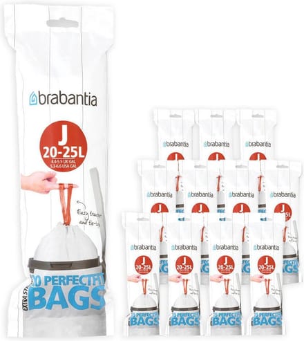 Brabantia PerfectFit Vuilniszakken - 20/25 l - Code J - 12 rollen x 20 stuks