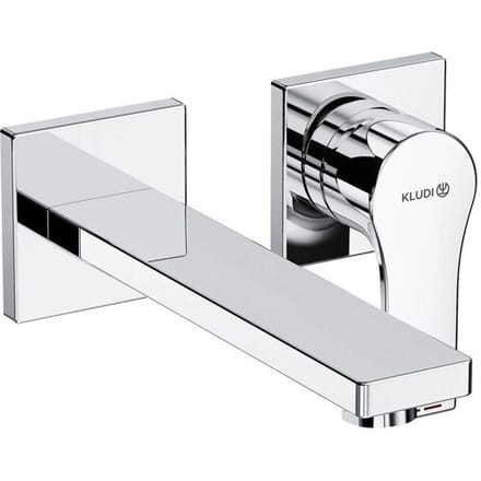 Kludi ZENTA SL washbasin 2 HIGH wall-mounted single-lever mixer projection 18 cm, two-piece rosette chrome 482440565