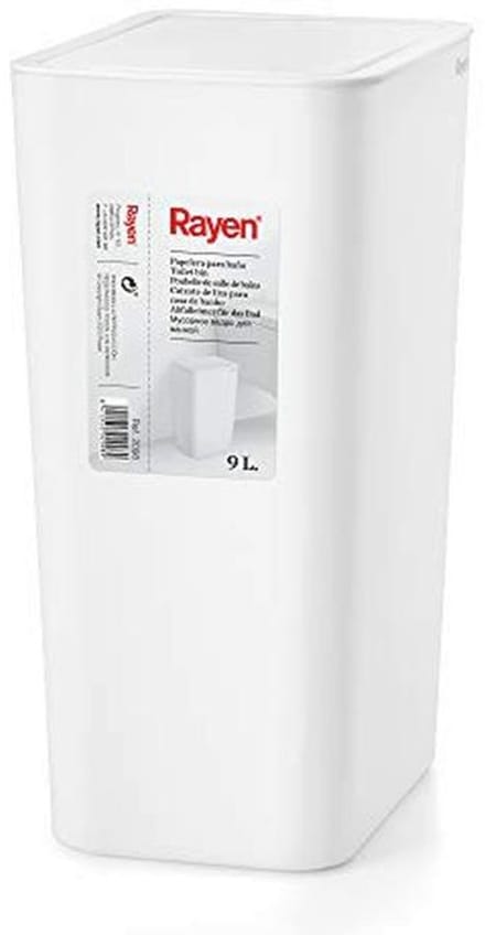 Badkameremmer met deksel, 9 liter, wit, 22 x 16 x 33 cm - Hoge kwaliteit en functioneel