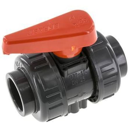 PVC 2-weg Kogelkraan Dubbele Wartel 32 mm Sok EPDM