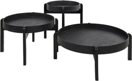 Salontafel Vancouver set van 3 metallic - Grijs | Meubelplaats