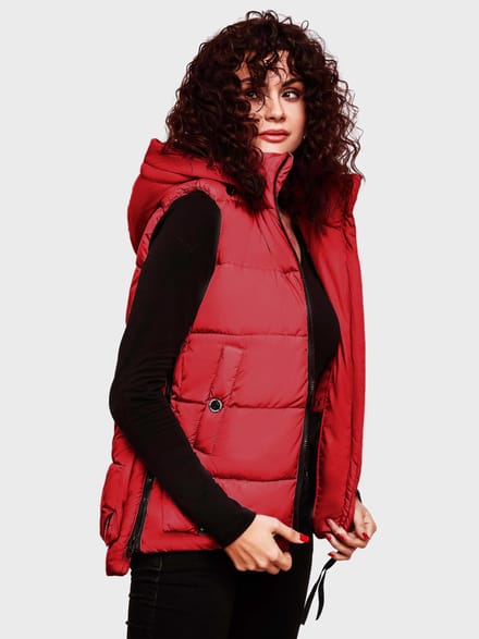 Marikoo dames gewatteerd vest – Zarinaa, licht met afneembare capuchon