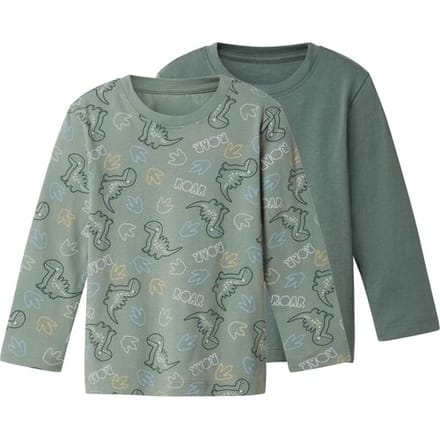 LUPILU Set van 2 kinder longsleeves (groen, 86/92)