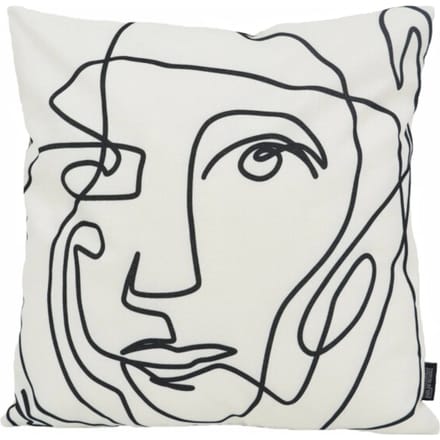 Gek op kussens! Sierkussen abstract face white outdoor | 45 x 45 cm | katoen/polyester