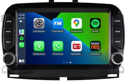 Carplay autoradio voor Fiat 500 | 2016 t/m 2019 | Android 13 | Draadloos Apple Carplay & Android auto | 2GB + 32GB | 8-Core processor | Davilon | 2025 model | 2016 2017 2018 2019 | Bluetooth & Wifi