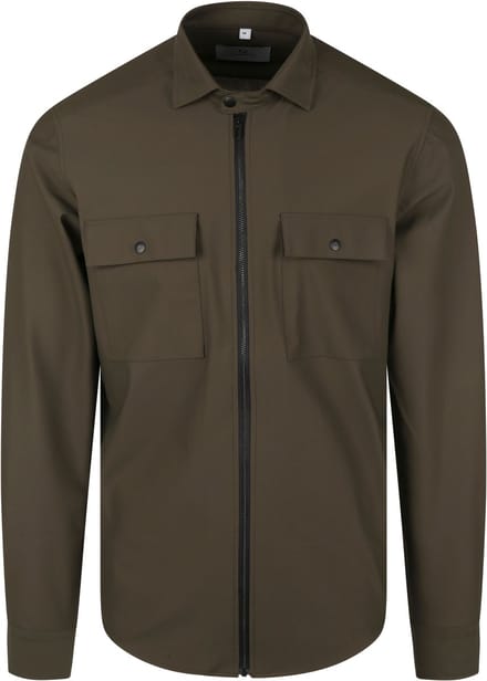 Suitable Jacket Shirt Donkergroen - Maat L - Heren - Overshirt