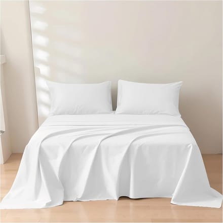 Kingsize Plat Laken Wit 100% Egyptisch Katoen 300 Draaddichtheid Hotelkwaliteit