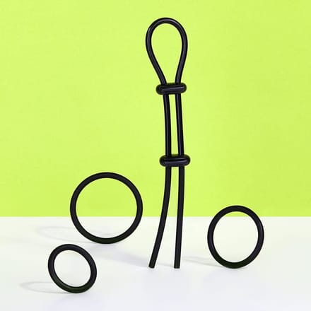 Siliconen penisringenset, 4 stuks, 3 - 6 cm