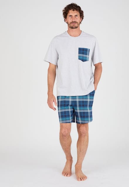 Damart - Shortama breisel jersey zuiver katoen - Heren - Grijs - L