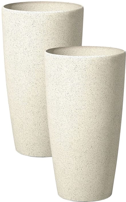 ABDERA - Bloempot set van 2 - Lichtbeige - Klein - Stenenmix