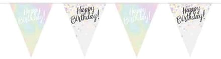 Folat - Vlaggenlijn Happy Birthday Iridescent 4mtr