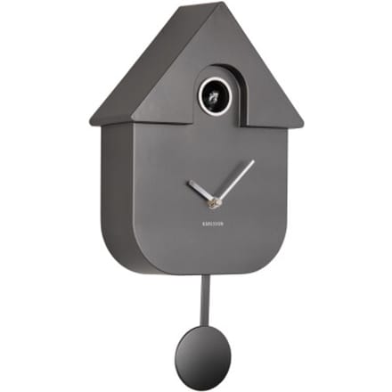 Karlsson - Wandklok Modern Cuckoo Metallic - Metallic dark grey