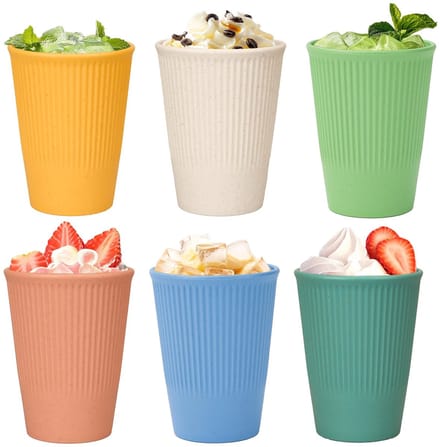 Cosensi - Shatterproof Drinking Cups - Plastic Drinking Cup - Herbruikbaar voor Kinderen en Volwassenen - 6 Pack - Geschikt voor Koude en Heet Dran...
