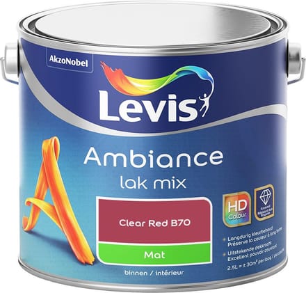 Levis - Ambiance Lak Mat Mix - Clear Red B70 - Mengverf - 2,5 L