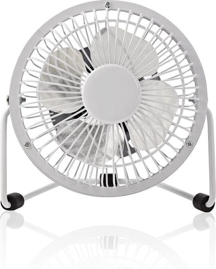 Nedis Tafelventilator - USB Gevoed - Diameter: 100 mm - 3 W - 1-Snelheid - Wit
