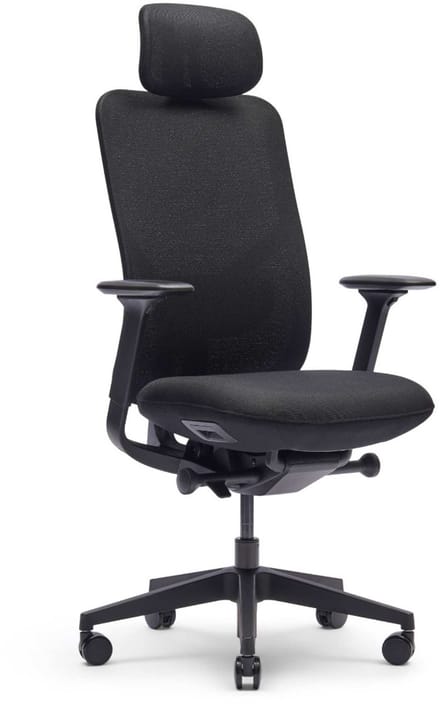 ZINNIA Bureaustoel, met verstelbare hoofdsteun, Pure Black