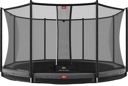 BERG Favorit InGround 380 Trampoline - Safety Net Comfort - AirFlow Springdoek - Grijs