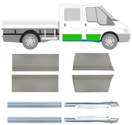 Reparatiepaneel dorpel + deur voor Ford Transit 2000-2013 / Links + Rechts / Set
