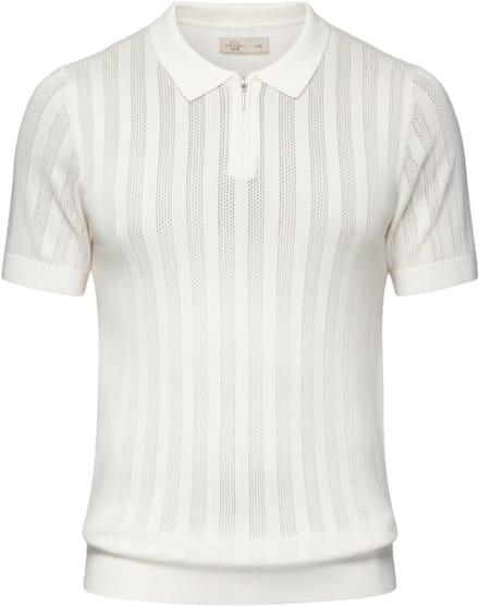 OMBRE Polo - Slim Fit - Viscose - Korte Mouw Wit XL