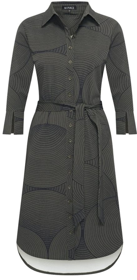 MI PIACE - Travel Jurk Circle Print 2092 Deep Depth Black - Maat : XS
