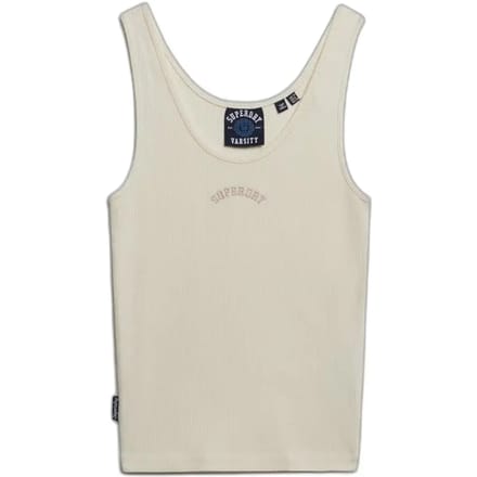 Superdry Essential Logo Scoop Mouwloos T-shirt Beige M Vrouw