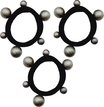 Haarsoires Haarelastieken - Endless - Bollen - Zwart Grijs - Set van 3