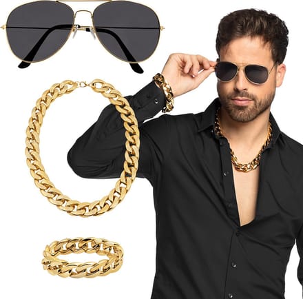 Boland - Set Pimp Goud - Volwassenen - Unisex - Pooier - Pimps and Ho's