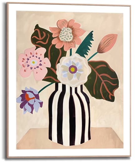 Schilderij Funky Flowers - 50 x 40 - Hout - REINDERS