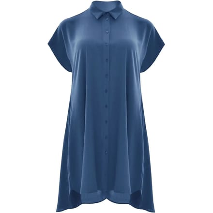 Midi Chemise Jurk in Crêpe Dames Mat Fashion