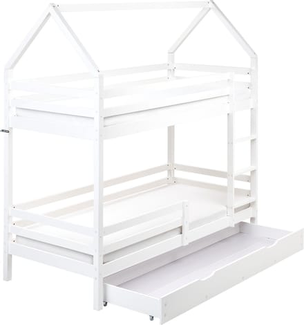 GIRGOLS - Stapelbed met opbergruimte - Wit - 90 x 200 cm - Dennenhout