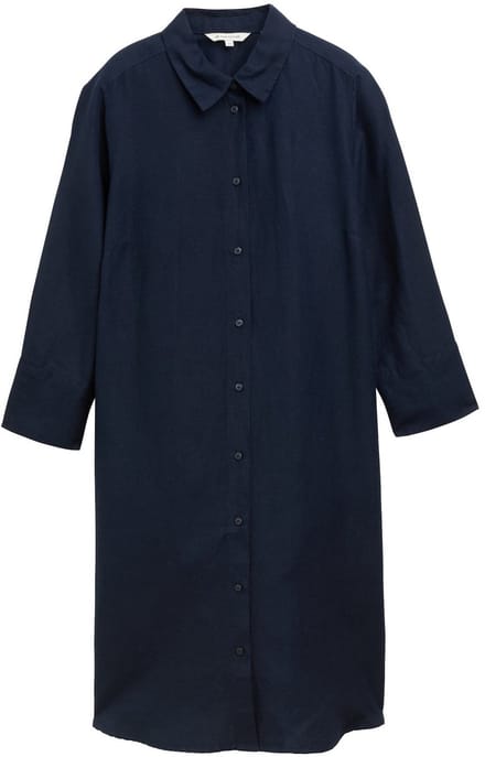 Tom Tailor - Blousejurk met linnen - Maat 36 - sky captain blue