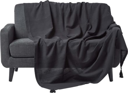 Homescapes Rajput sprei, 100% katoen, zwart, 255 x 360 cm