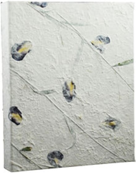4-rings map, mulberry papier met irisbloemen