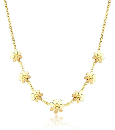 Montebello Ketting Arzou G - 316L Staal - Bloem - 40 + 5 cm