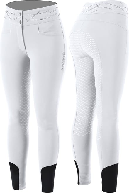 Animo Nacess Full Grip Dames Rijbroek XL Wit