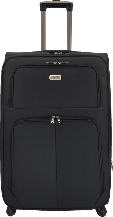 bagage stoffen koffer 75cm 4 wielen trolley - Zwart