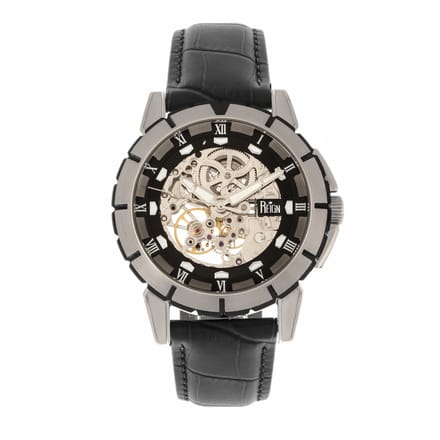 Reign Philippe automatisch skelet horloge met leren band