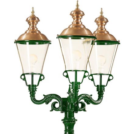 K.S. Verlichting 3-lamps lantaarnpaal Parijs, groen