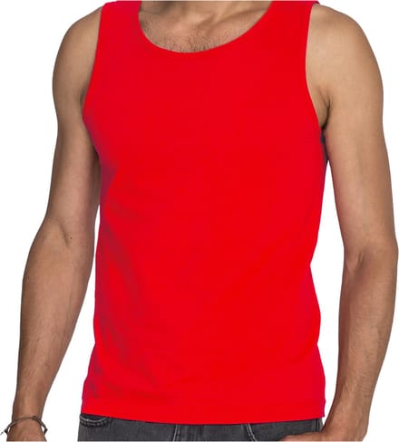 Fruit of the Loom Tanktop - rood - katoen - hemdje - heren L