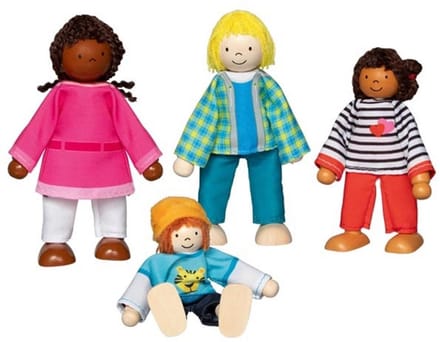 GOKI Buigpopjes - Interculturele Familie - 4 Stuks - 3 Jaar