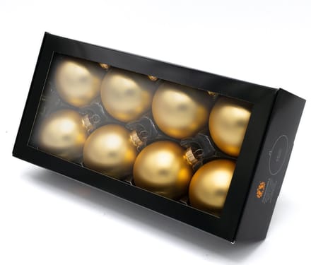 Muntel® Kerstballen Glas - 8 Stuks - Glas - Mat - Goud