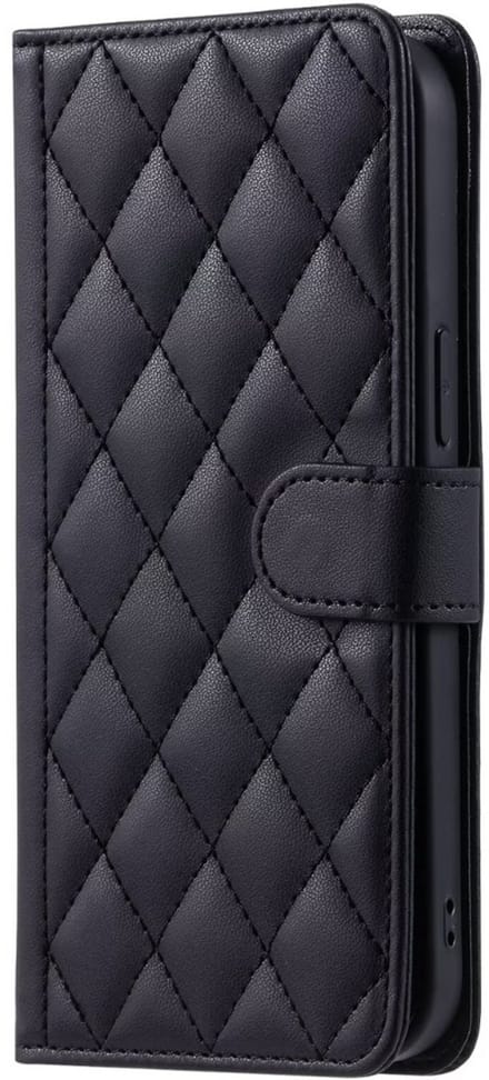 Hoesje geschikt voor iPhone 16e - Bookcase - Pasjeshouder - Koord - Kunstleer - Zwart