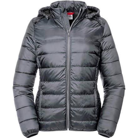 Russell Dames/dames Hooded Nano Jacket (IJzergrijs)