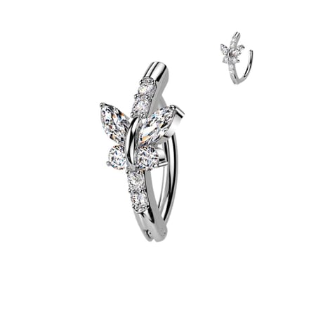 Piercing clicker front vlinder - zilver - LMPiercings